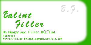 balint filler business card